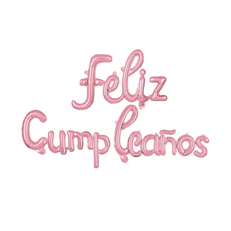 feliz año nuevo español inglés feliz cumpleaños globos Feliz año nuevo letras unificadas