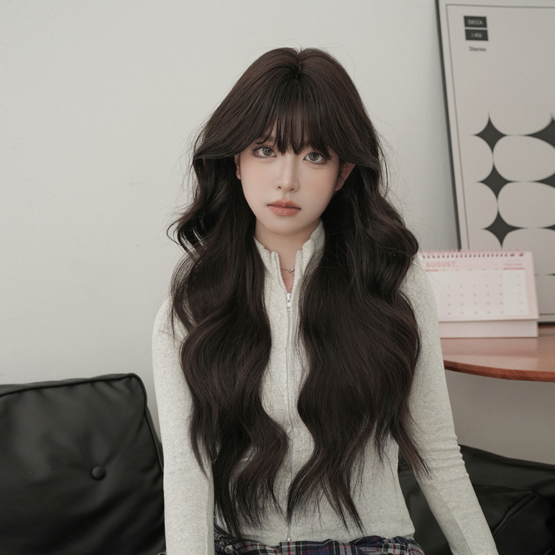 Manufacturer Wholesale Wig for Women with Long Curly Hair, Natural Curvature, Large Wavy Curls, Full Headgear, Matte High Temperature Silk Wig Manufacturer Wholesale Wig for Women with Long Curly Hair, Natural Curvature, Large Wavy Curls, Full Headgear, Matte High Temperature Silk Wig