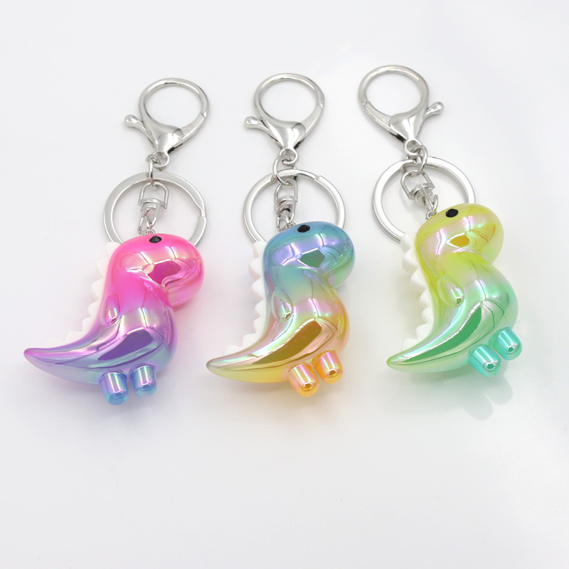 Trendy Joker Keychain Pendant Cute Dinosaur Luminous Acrylic Animal Bag Car Hanging Gifts Wholesale