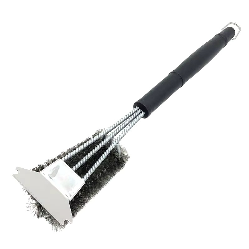 Cross-Border Stainless Steel Wire Brush Barbecue Cleaning Brush Oil Brush Barbecue Grill Brush Barbecue Cleaning Brush Barbecue Tools