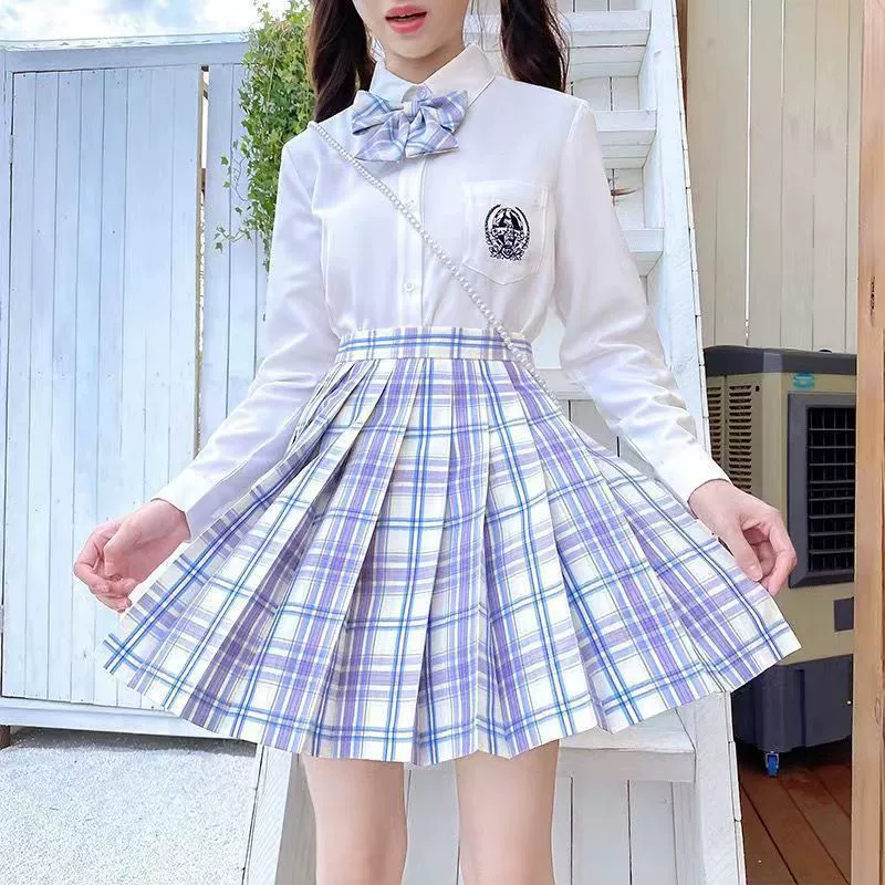 Genuine student pleated skirt, summer set