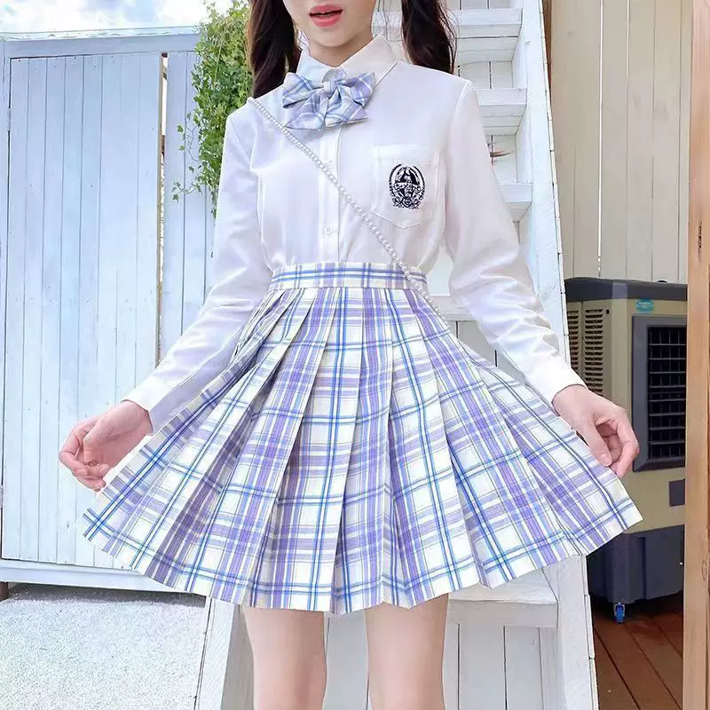 Genuine student pleated skirt, summer set