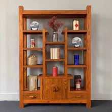 新中式老榆木博古架实木多宝阁展示架实木书柜茶叶古玩陈列收纳架