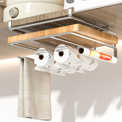 Stainless steel kitchen cabinet storage rack kitchen pot lid chopping board rack cabinet partition rack multi-functional storage rack with hook