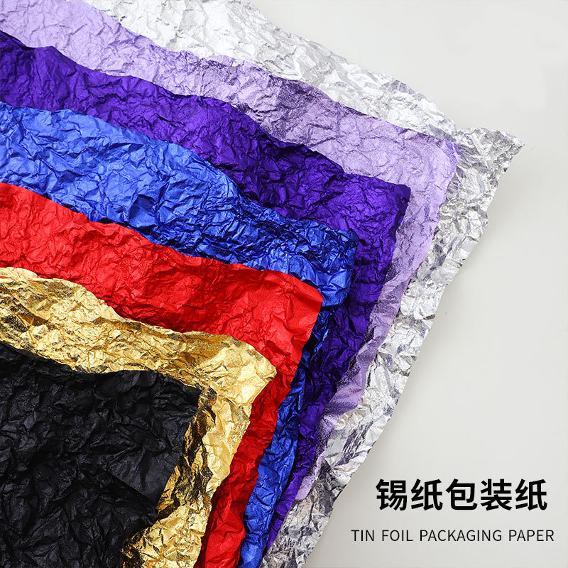 Huaxi paquete de papel de estaño plateado flor de chocolate buquete de flores hecha a mano diy papel de estaño florista florista