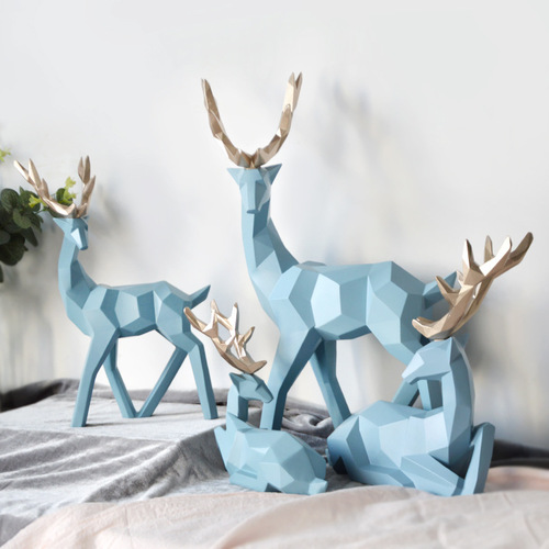 Cross-border wholesale lucky deer resin craft home decor TV stand gift living room decoration ornament