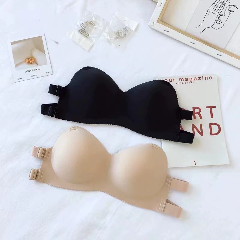 High Quality Card Strapless Bra Bra for Women without Steel Rings, Small Chest Gathering, Non slip Wrapping, and Anti glare Bra