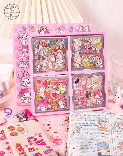 100 pieces of boxed handbook stickers cute cartoon student girls and children handbook stickers pvc Guka sticker set