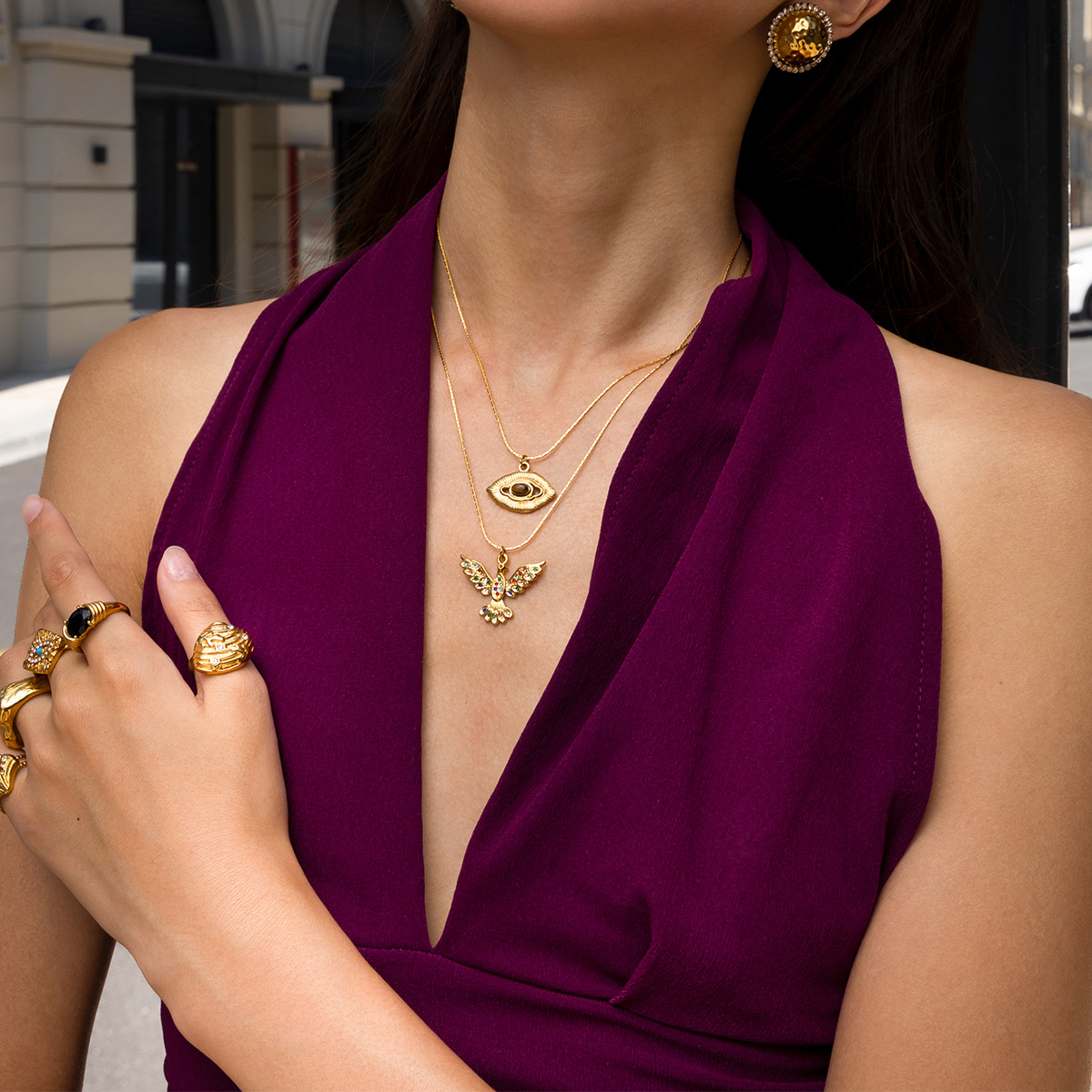 Collar de acero inoxidable de alta calidad de moda universal de acero de titanio de nicho no se desvanece venta caliente transfronteriza