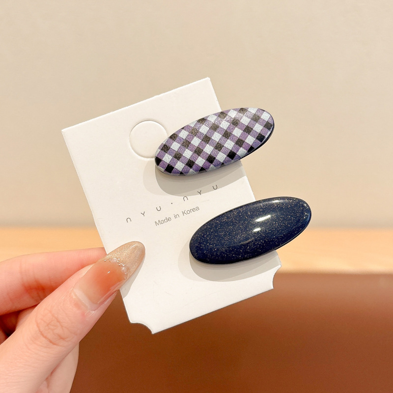 1#블루 체크무늬 2점세트-4cm