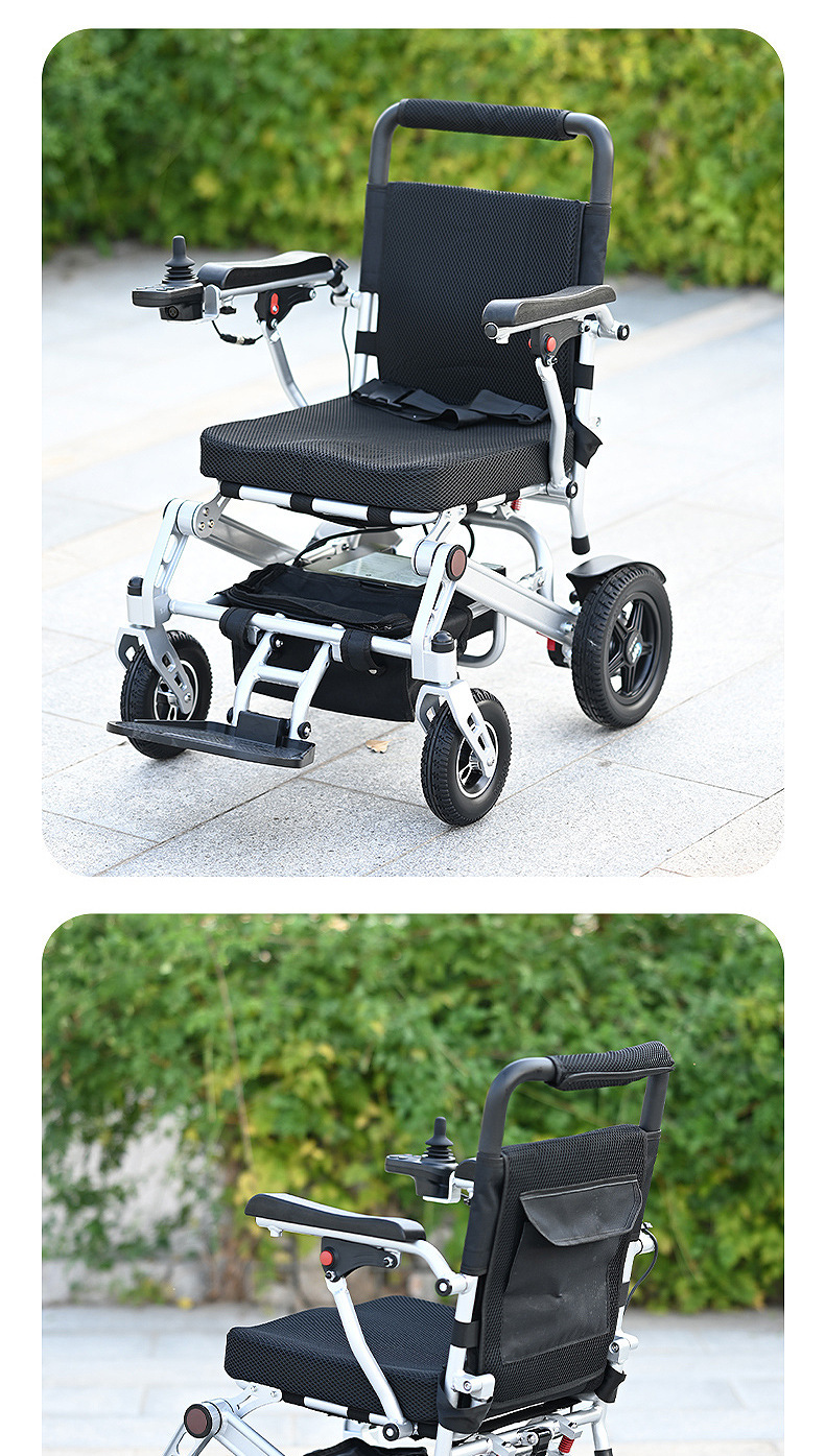 Cross-Border Ultra-Light Electric Wheelchair That Can Be Used on Airplanes and Subways, Aluminum Alloy Wheelchair, Foldable Smart Scooter for the Elderly