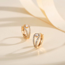 跨境欧美新款微镶锆石耳扣女耳环ins风小众百搭时尚镀金耳饰批发
