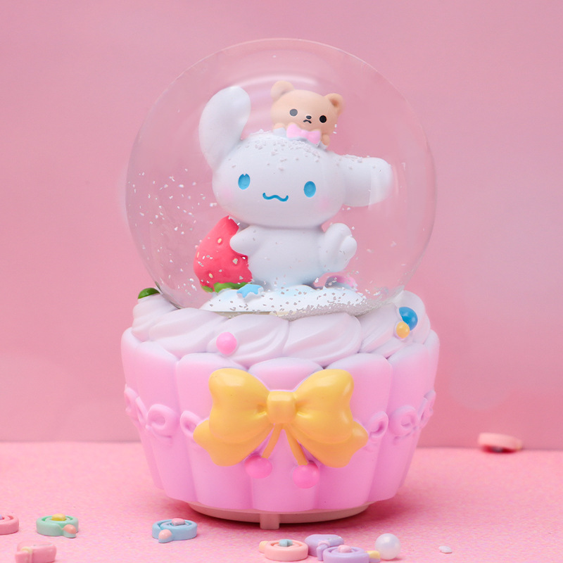 かわいい漫画レインボーポニークリスタルボールオルゴール女の子プリンセス誕生日ギフト雪回転オルゴール|undefined