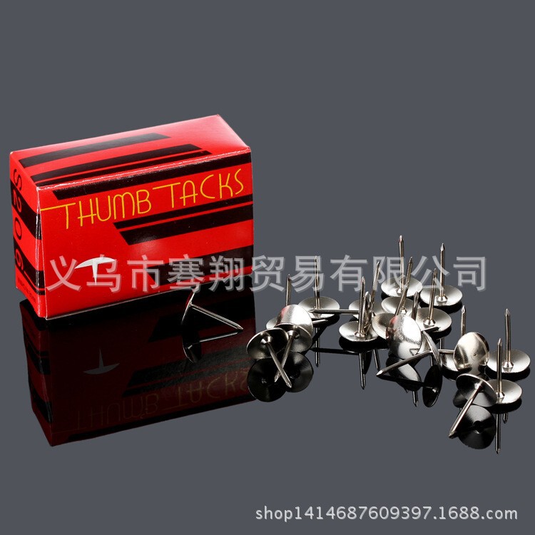 Direct Sale from the Manufacturer: Long-Legged Push Pins, Nickel-Plated Flat-Head Push Pins, Office Supplies, 1.5cm Long Iron Nails for Cork Boards