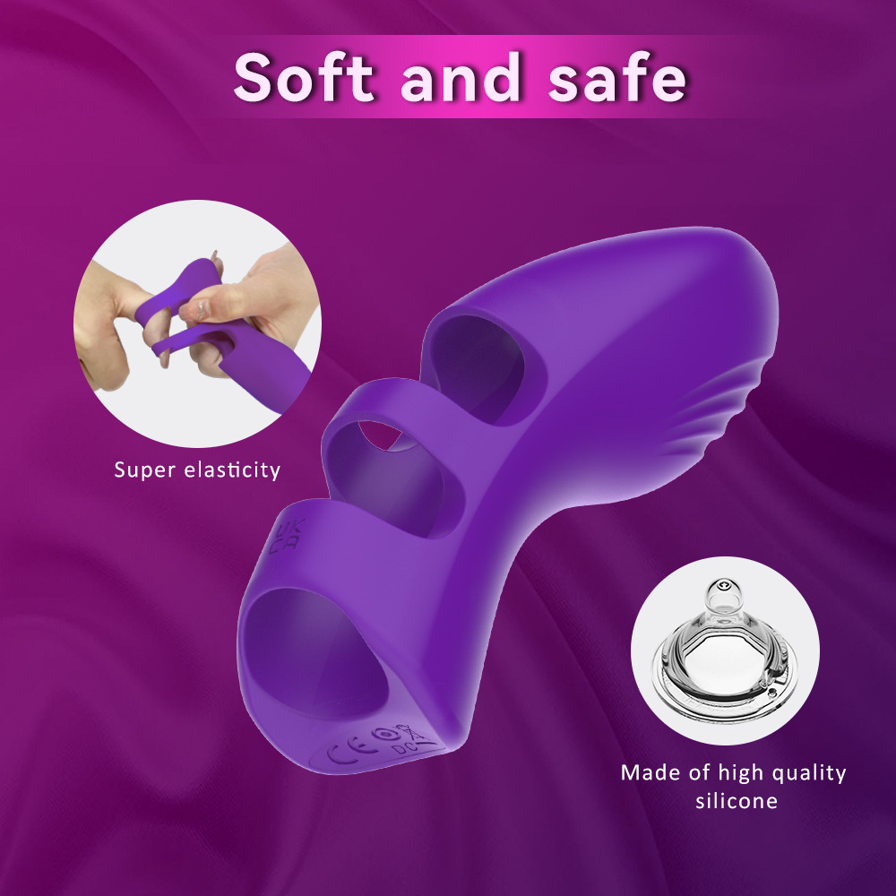 Star Shine Silikon-Vibrator mit 10 Frequenzen, Flirt- und Massagefunktion für Paare, Fingerhülle (Großhandel)_voghion.com