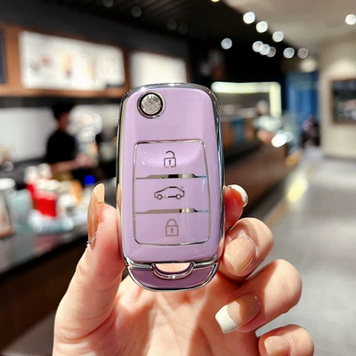 Case, Benben E-Star, Yuexiang V7/V3, Car key bag - changan-folding-lavender-purple-single-shell