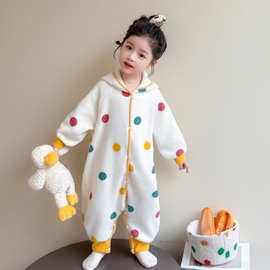 儿童睡袋法兰绒秋冬款加绒加厚珊瑚绒男女童宝宝防踢被婴幼儿睡袋