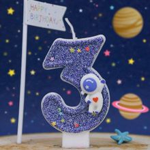 跨境热卖货源亚马逊希音数字生日蜡烛蛋糕派对装饰生日蜡太空人