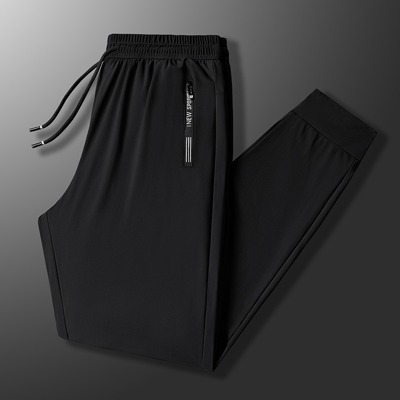 Aumentar el tamaño delgado aire acondicionado de secado rápido hombre gordo de verano pantalones deportivos de tamaño grande para hombres pantalones casuales de seda de hielo para hombres