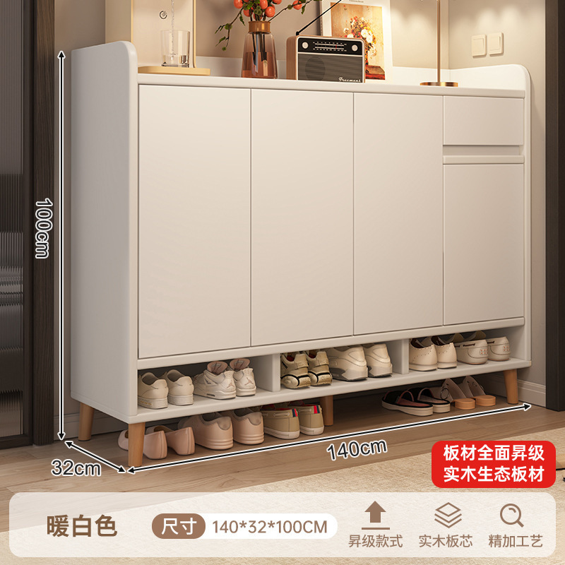 Zapatero para el hogar, puerta para el hogar, interior, nuevo gabinete de almacenamiento de estilo caliente 2025, estante para zapatos simple de madera maciza todo en uno