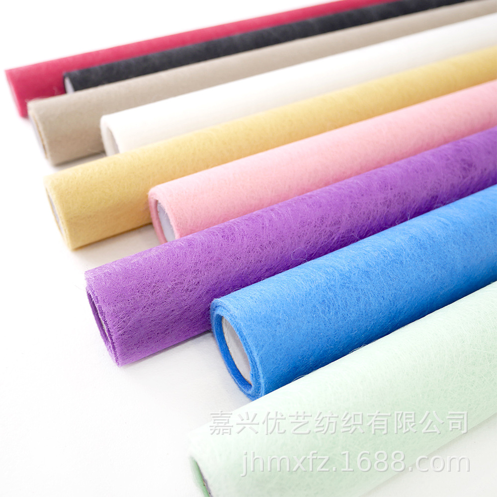 20G云丝蚕丝纸包花涤纶长丝无纺布玻璃夹丝装饰用布