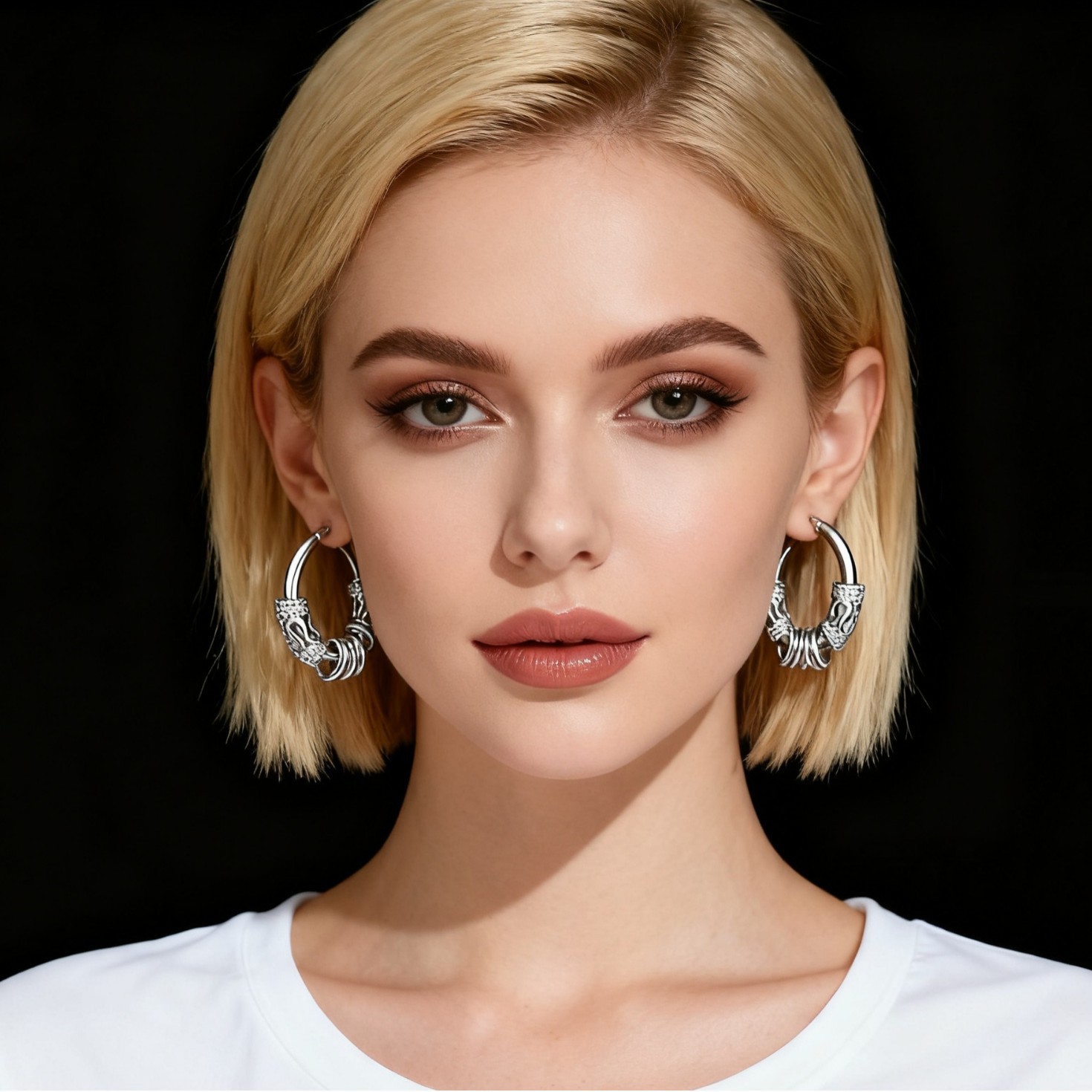 Silver-plated Men's Retro Hoop Earrings Circular Stylish Design_voghion.com