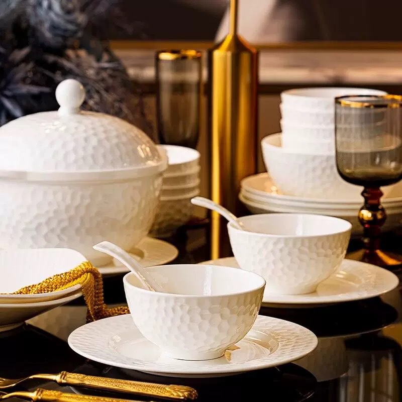 Jingdezhen Underglaze Color Ceramic Dishes Bone China Dishes Tableware Set Household Plates Pure White Rice Bowls Noodle Bowls Bowls and Chopsticks Jingdezhen Underglaze Color Ceramic Dishes Bone China Dishes Tableware Set Household Plates Pure White Rice Bowls Noodle Bowls Bowls and Chopsticks