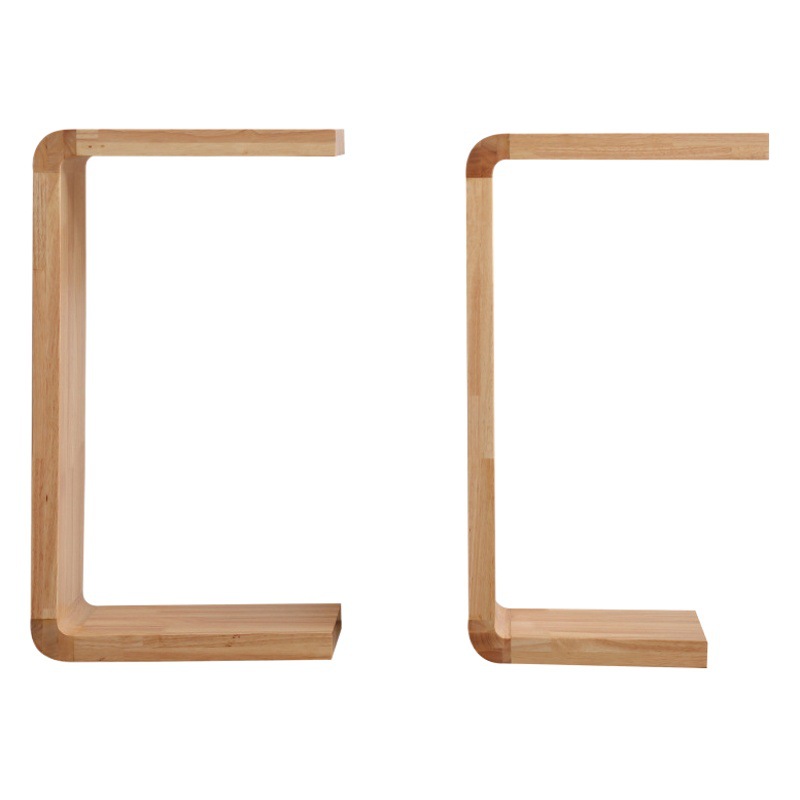Zhongcanghong Island madera maciza en forma de U de tipo C tatami estante de almacenamiento apartamento pequeño mesa de esquina mesa de noche creativa mesa auxiliar de sofá