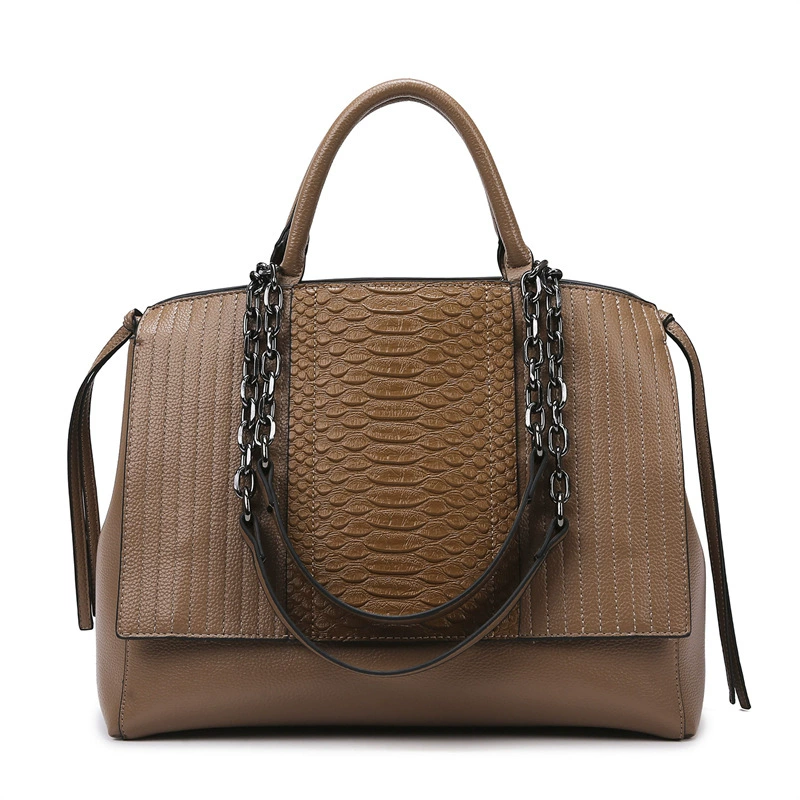 Capacious one-shoulder bag, crocodile print, (Cross-border trading)