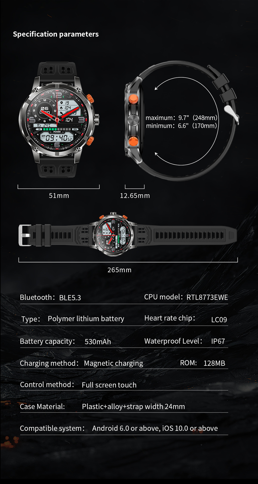Smartwatch Für Herren Mit Bluetooth-anruf Und Herzfrequenzmesser_voghion.com