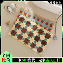 浴室吸水速乾フロアマット家庭用模造カシミヤカーペットフロアマット玄関ドアマット滑り止めと汚れに強い浴室