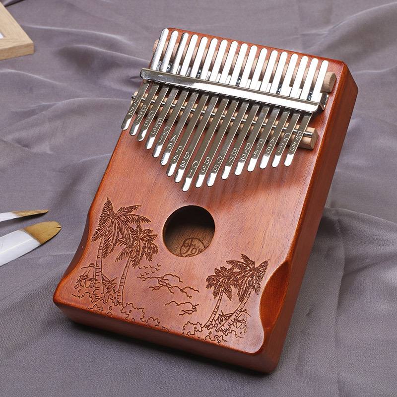 21-Key Thumb Piano 17-Key Finger Piano with Pickup for Kids Students Stress Relief Instrument Gift Kaliba Gangyi