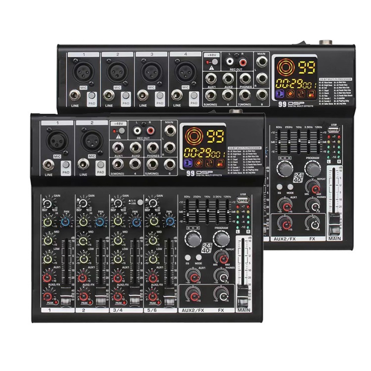 6-8-Way mezclador profesional etapa banda rendimiento Conferencia USB con Bluetooth Monitor DJ consola Mezclador