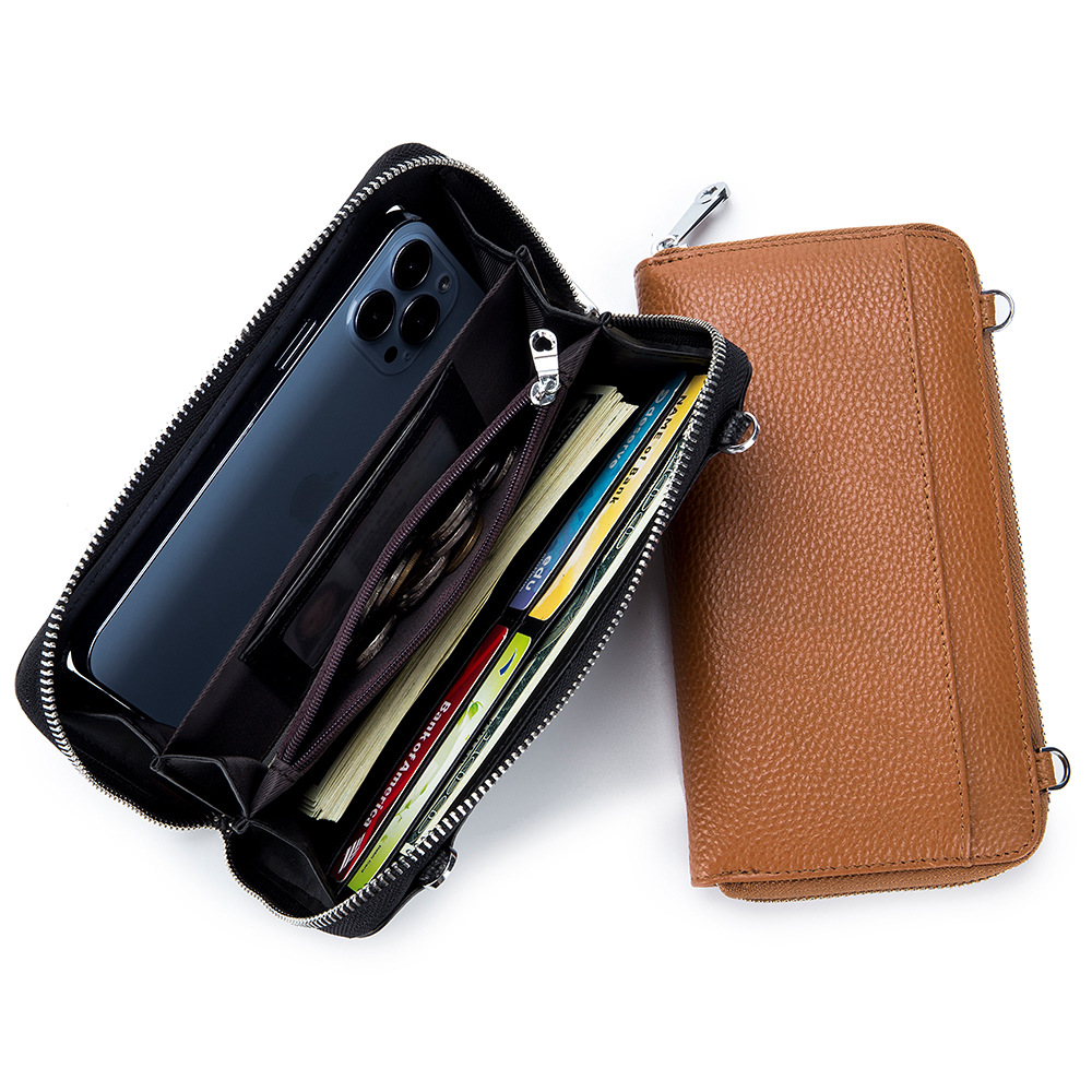 Nuevo cuero genuino mini todo partido simple pequeña bolsa de pantalla táctil bolsa de teléfono móvil de moda ligero nicho bolsa de mensajero para las mujeres