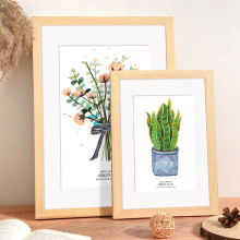 北欧原木相框挂墙大尺寸画框4k开8k装裱儿童拼图海报外框架a3