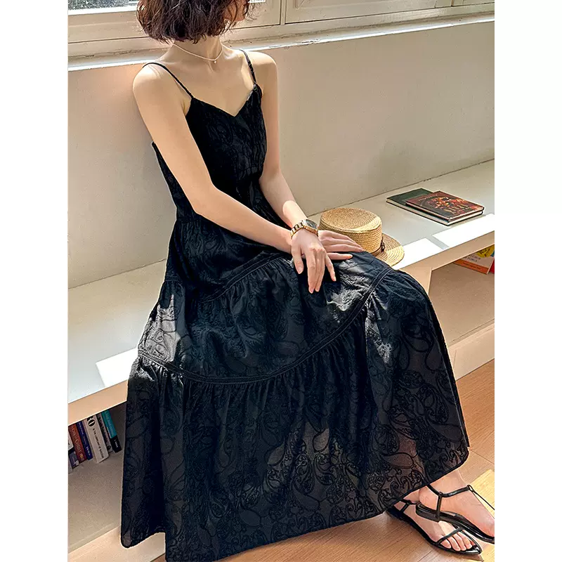 橘芷春季新款吊带连衣裙女韩系洋气减龄甜美法式长裙2519