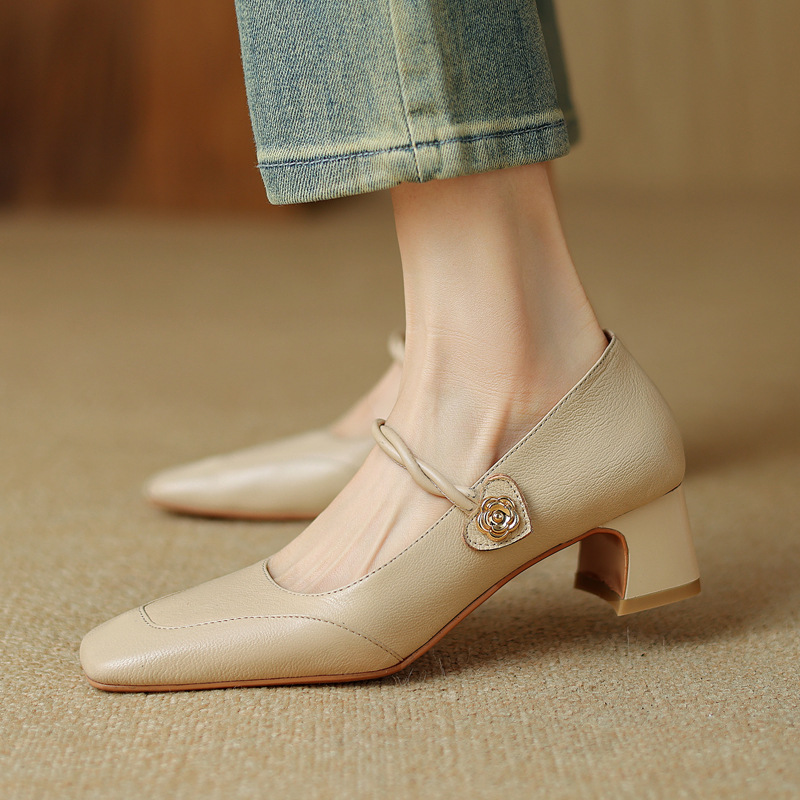 Women's Mary Jane shoes square toe