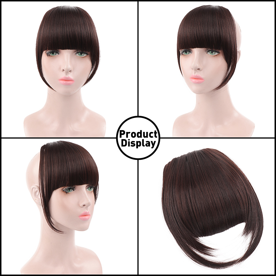 Peruca com costeletas, franja, franja de ar, extensão de cabelo com costeletas, fio de alta temperatura_voghion.com