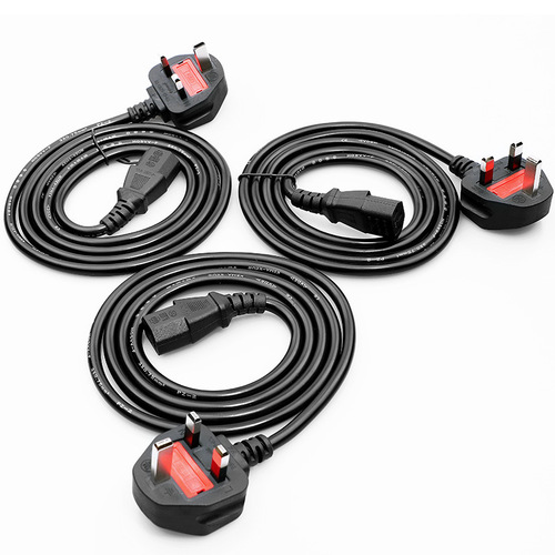 3-core 0.5 square inch British standard three-prong power cord with computer host fuse British standard power cord with British plug