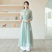 新款中国风女装茶服唐装2024年春季新款日常古风裙子复古连衣裙