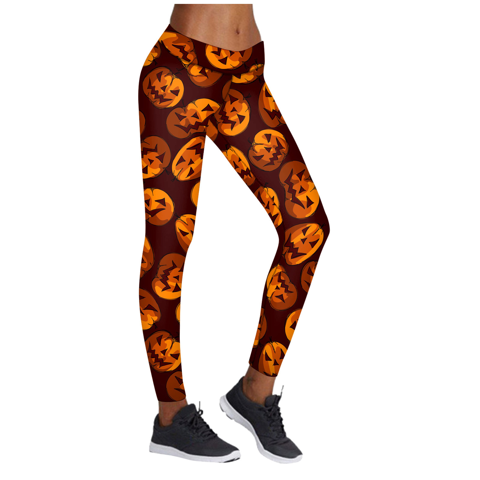 Mujer wish crossover impares leggings de comercio exterior elásticos deportes de Halloween leggings de impresión digital pantalones lápiz de yoga alto