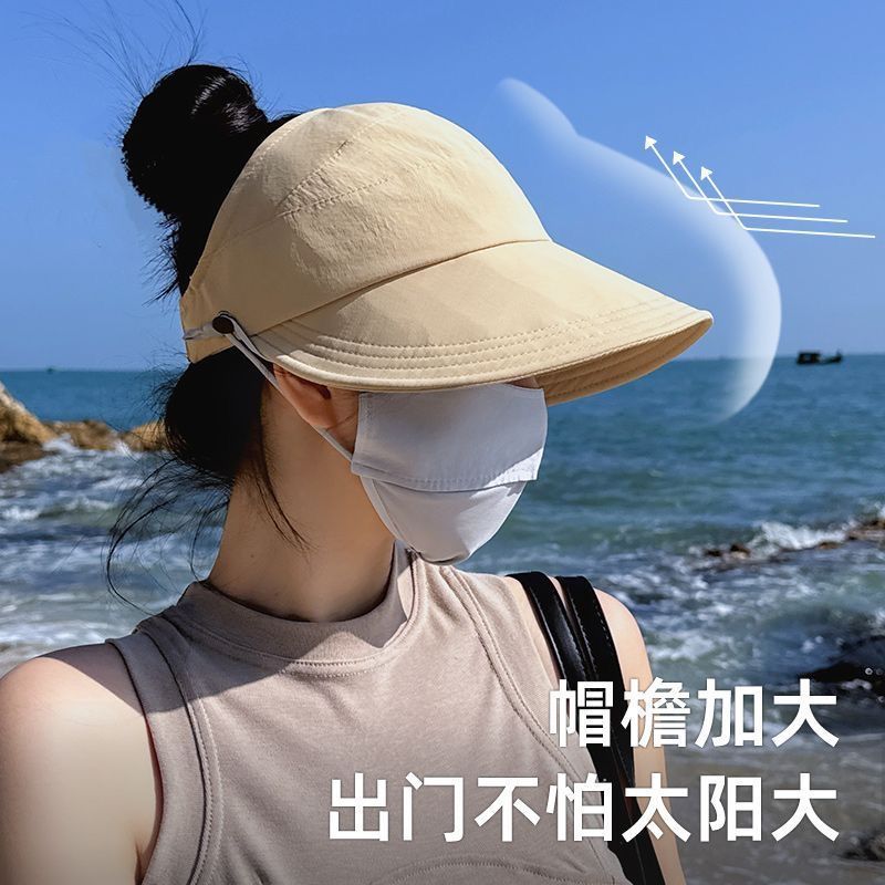 Sombrero de protección solar para mujeres, cola de caballo, máscara colgante, sombrero de pato, sombrero de sol, sombrero de pescador plegable, sombrero de verano