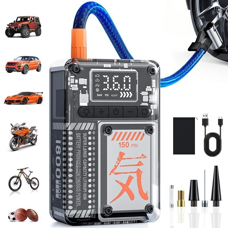 Cross-Border New Model Car Air Pump Wireless Digital Display Car Tire Air Pump Multi-Functional Tire Pressure Electric Inflator Cross-Border New Model Car Air Pump Wireless Digital Display Car Tire Air Pump Multi-Functional Tire Pressure Electric Inflator