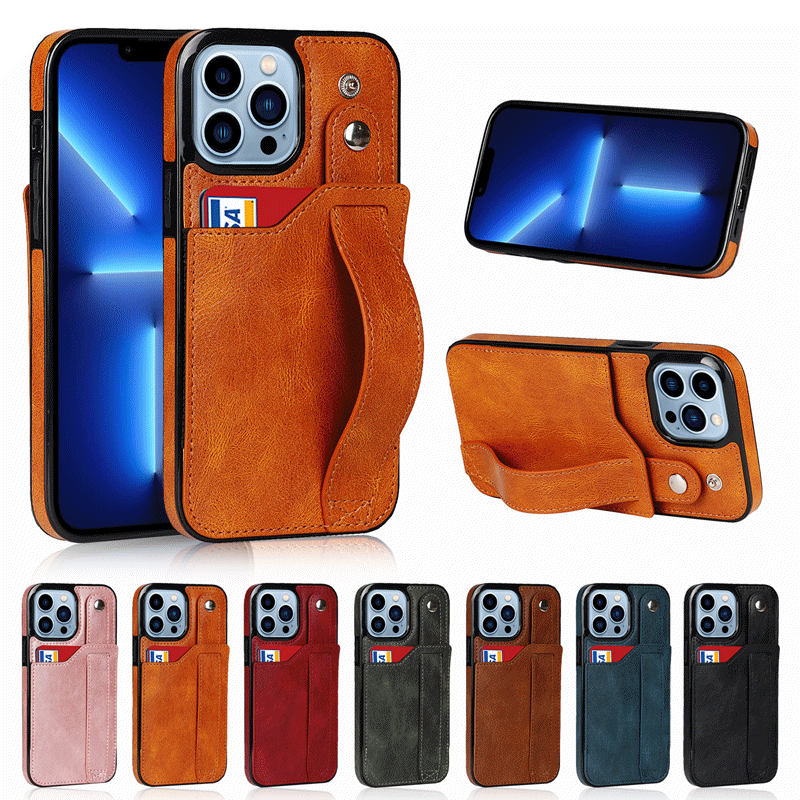Convient au bracelet Apple 14, à l'étui en cuir pour téléphone iPhone 15, à l'insertion de cartes, à l'étui de protection créatif 13_voghion.com