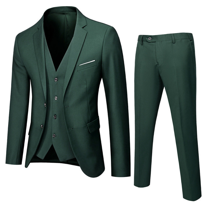 Men's Double-Breasted Suit Set Slim Fit Wedding Blazer And Trousers Formal Business Casual Versatile Color Palette_voghion.com