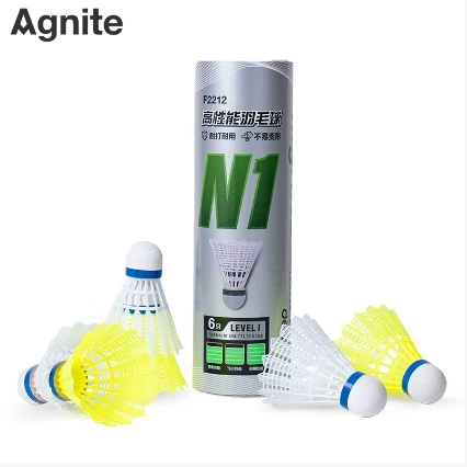 Anginet F2212 Нейлоновый бадминтон (белый+желтый) (6/цилиндр)