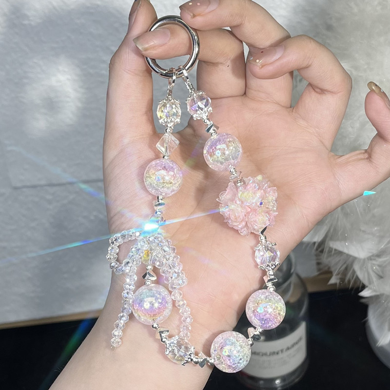 [Designer] Qin Xia Mobile Phone Chain Wrist DIY with Gasket Flash High Sense Crystal Beaded Pendant