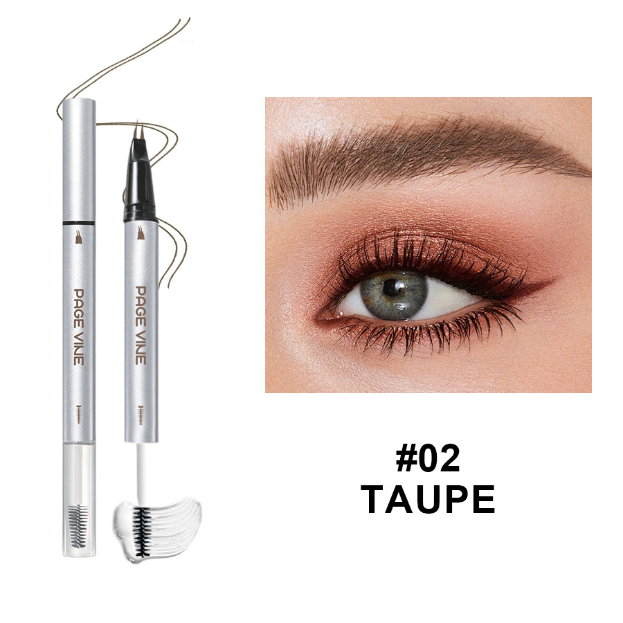 PAGE VINE maquillaje impermeable a prueba de sudor, lápiz de cejas duradero de alta calidad, cepillo de cera de cejas, comercio exterior image 7