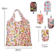 现货批发可折叠购物袋创意便携买菜包T190涤纶超市购物印花手提袋