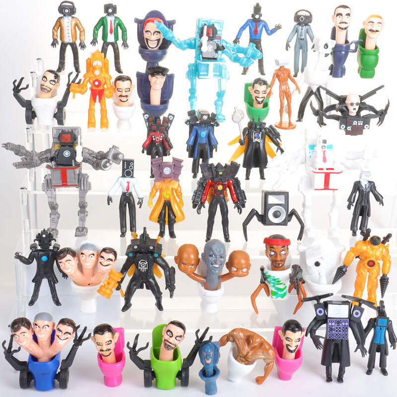 화장실 남자와 모니터 남자 장난감 손으로 만든 퍼즐 타이탄 오디오 맨 VS TV 남자 인형 모델 인형 남자와 여자